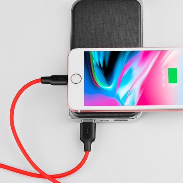 Cáp sạc nhanh iphone hoco X21 silicone mềm đốt không cháy chống đứt