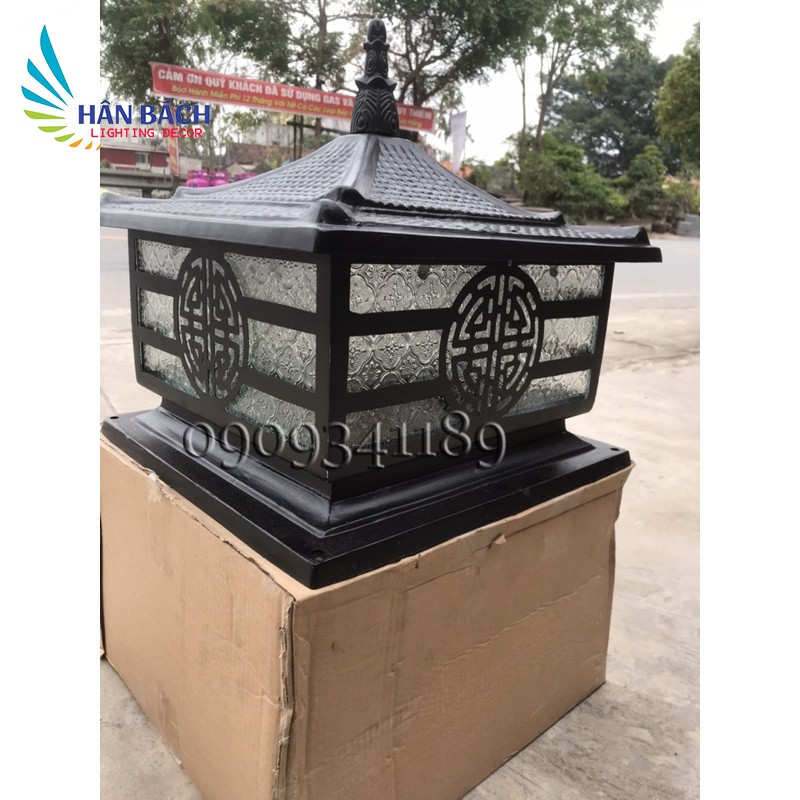 [HCM]ĐÈN TRỤ CỔNG NHÔM ĐÚC D400 MÁI NGÓI