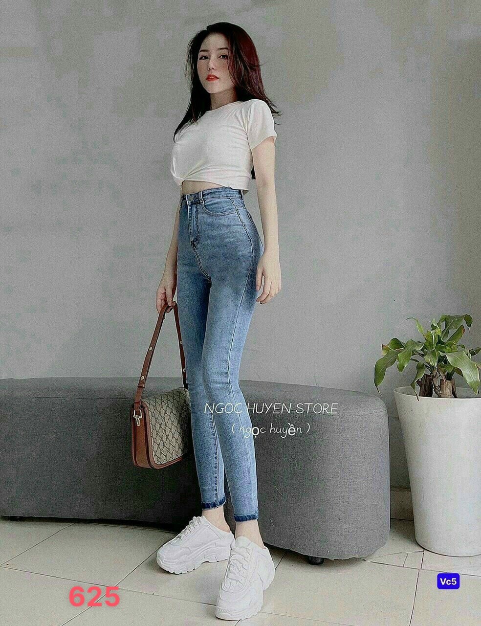 Quần jean nữ lưng cao, chất vải Jean cao cấp, phong cách thời trang ôm sát trẻ trung và quyến rũ thời trang Kingshopps J81