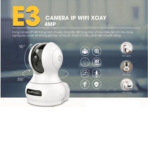 CAMERA IP EBITCAM E3 4.0Mp Cao cấp + Tùy chọn thẻ nhớ