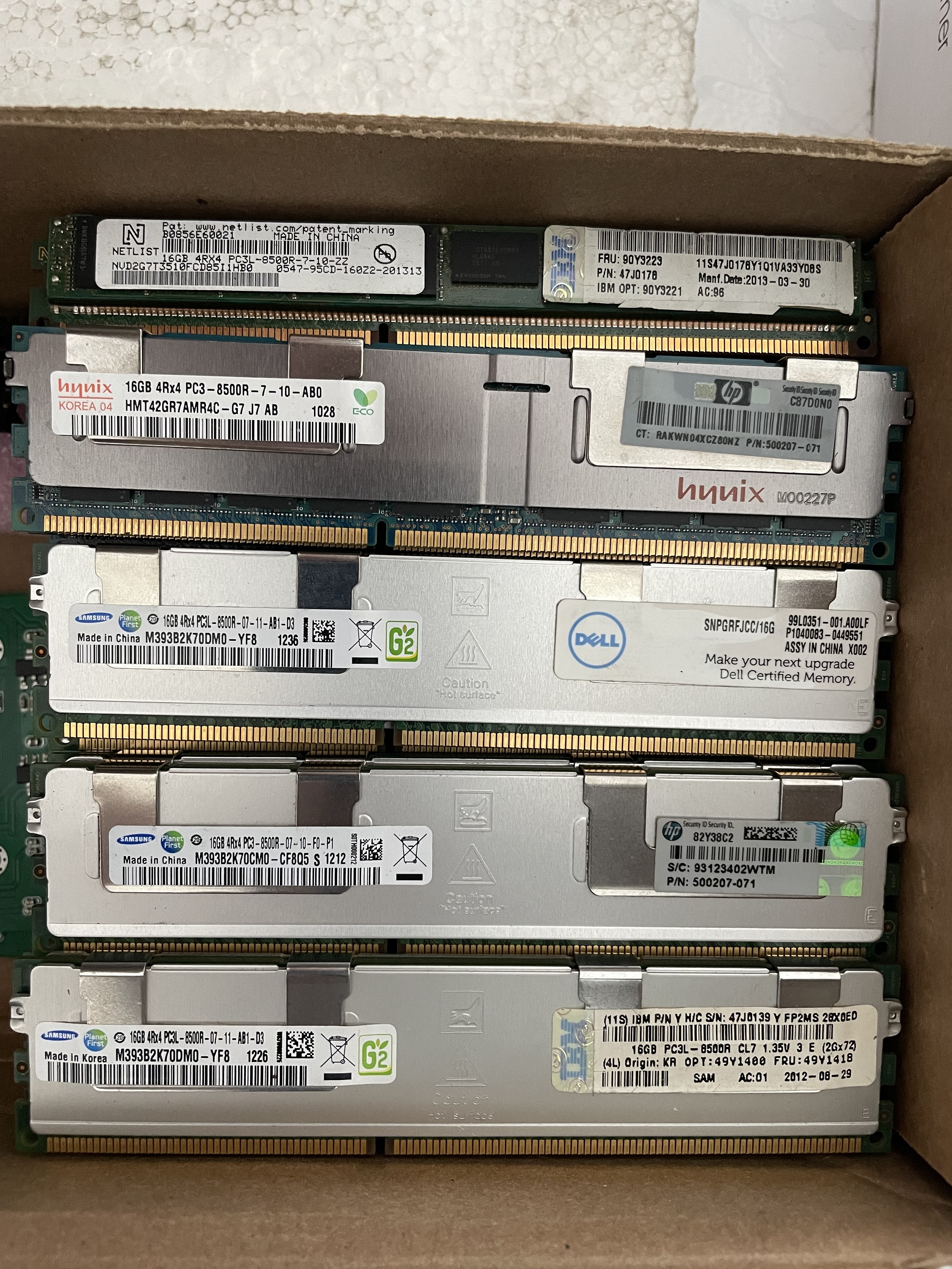RAM Server, Workstation, Bộ nhớ máy chủ, máy trạm RDIMM 16GB DDR3 4Rx4 PC3L