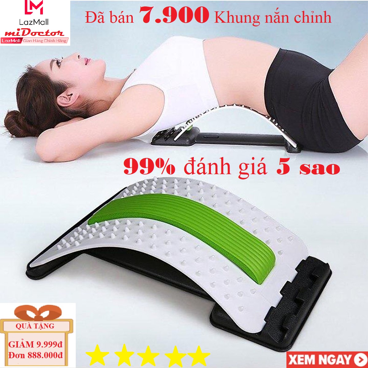 Khung Nắn Chỉnh Cột Sống Lưng,Chỉnh Gù Lưng, Cong Vẹo Cột Sống, Định Hình Cột Sống Lưng Khung Định Hình Cột Sống, Điều Trị Thoát Vị Đĩa Đệm, Đau Lưng, Vai Gáy, Dụng Cụ Hỗ Trợ Tập Lưng - Chính Hãng miDoctor