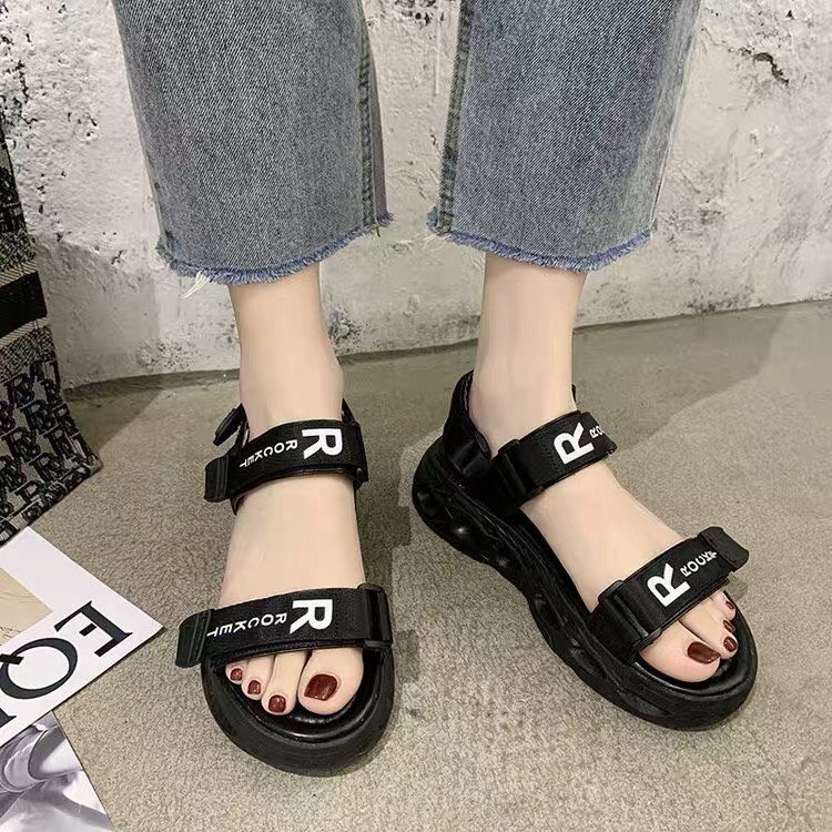 (2 mau)Dép Sandal,Nữ Học Sinh Rocket Uzzang Vải Mới(shophanhan)
