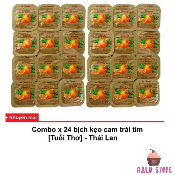 [HCM][KẸO TUỔI THƠ] Vitamin C trái tim tuổi thơ Vỉ 24 Hộp siêu hot - Thái Lan