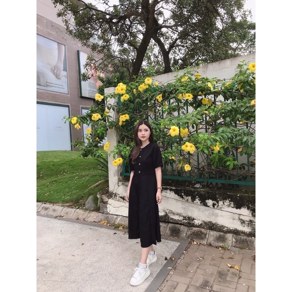 [3-5/8 Hoàn Tiền 25%]Đầm Eileen nút dài