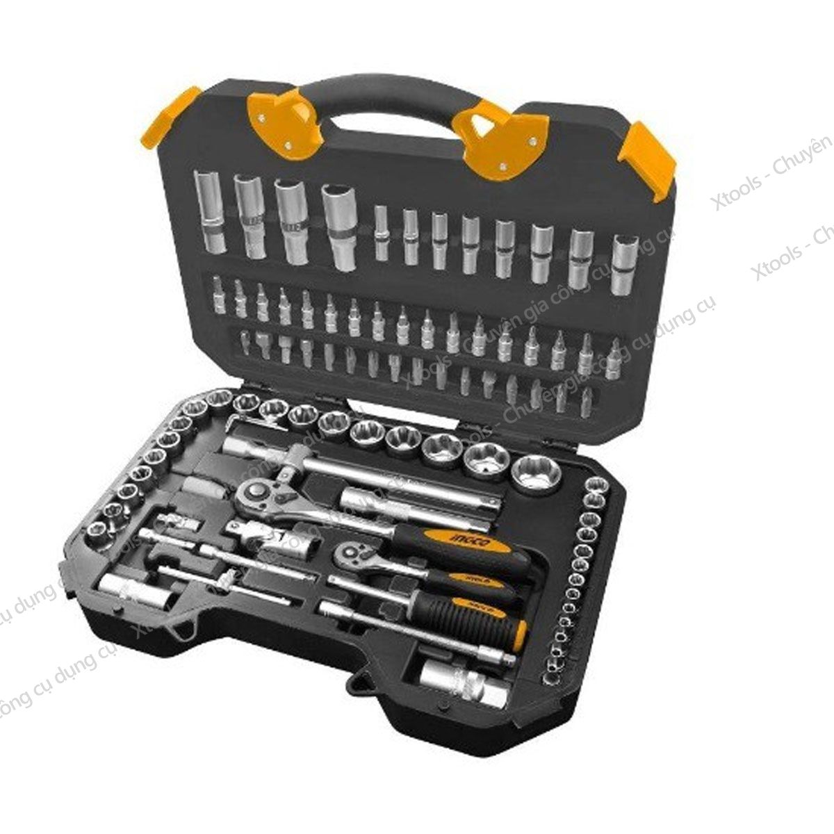 Bộ đồ nghề đa năng 94 chi tiết INGCO HKTS42941 chất liệu thép cao cấp chắc chắn. Đầu tuýp chịu nhiệt, chịu lực tác động