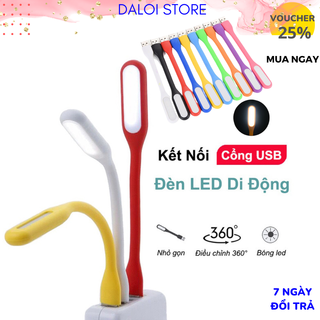 Đèn LED USB Mini Đọc sách cắm nguồn cục sạc điện thoại, laptop, sạc dự phòng Tiết Kiệm Năng Lượng DALOI