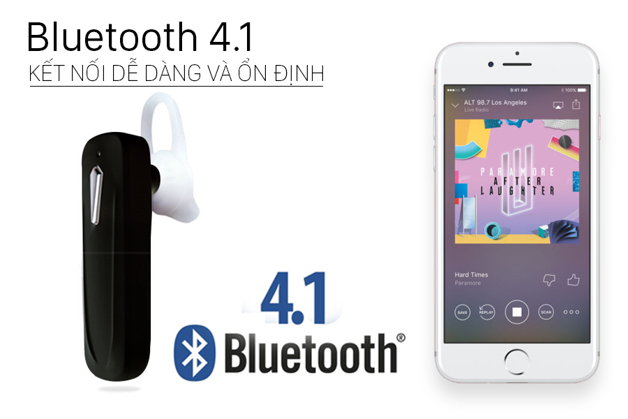 Tai nghe không dây Bluetooth Music Wireless Headset (Trắng)