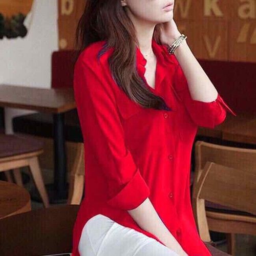 Áo Sơ Mi Xẻ Tà Xinh Xắn