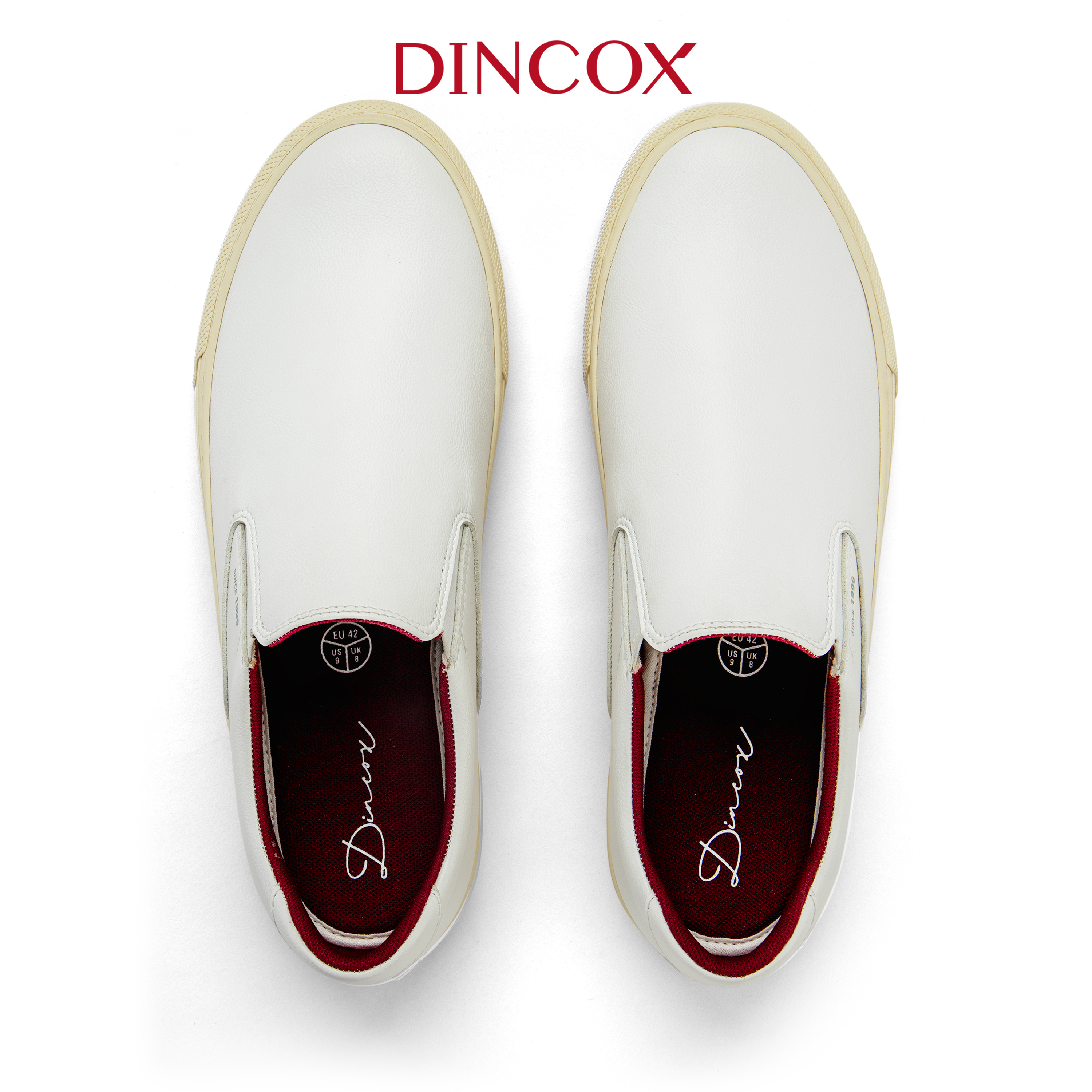Giày Lười Da Nam Slip on Dincox C38 White