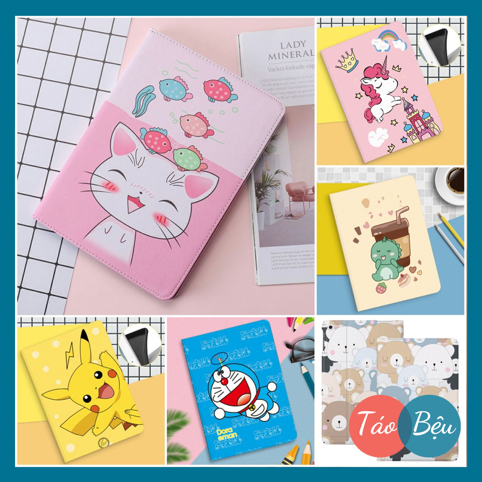 [Viền Silicone] Bao Da iPad, Ốp iPad In Hoạt Hình Cực Chất