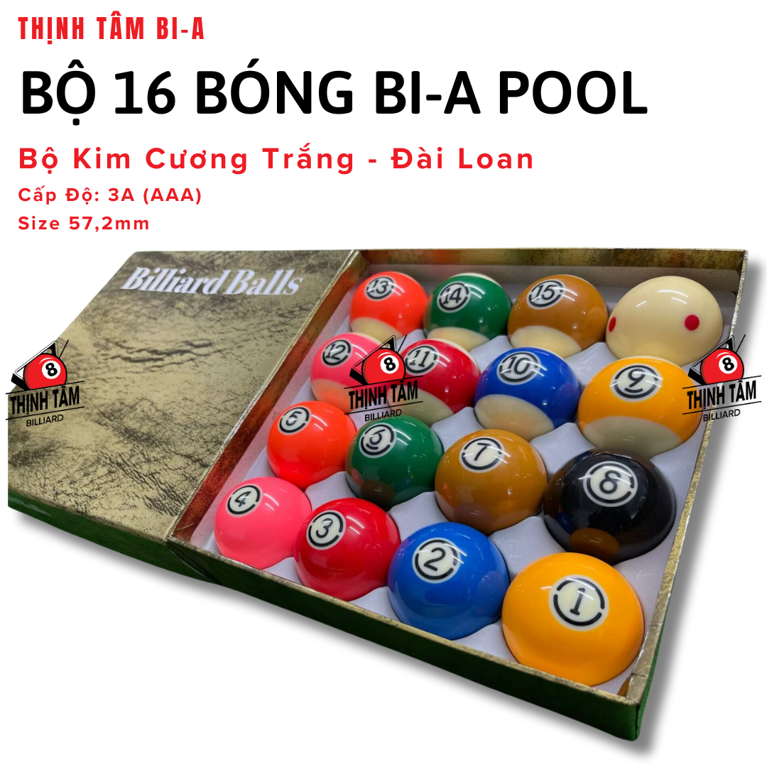 [Thịnh Tâm] Bộ 16 Bóng Bida Lỗ Bình Dân - Bộ Bóng Bi-A Pool [ Bộ Bóng Bida Lỗ Hộp Đen ]