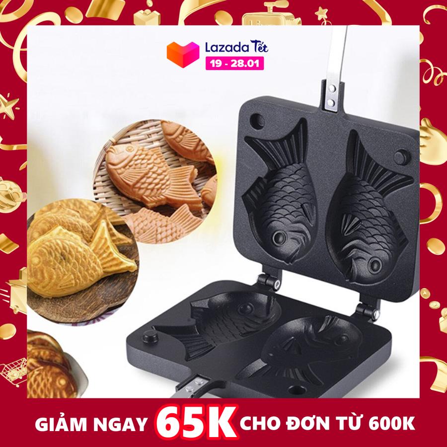 ( có video )Khuôn Làm Bánh Cá Nướng Taiyaki Nhật Bản Chống Dính Cao Cấp Dragon Size Lớn - Nhôm nguyên khốiđược phủ lớp chống dính an toàn thực phẩm