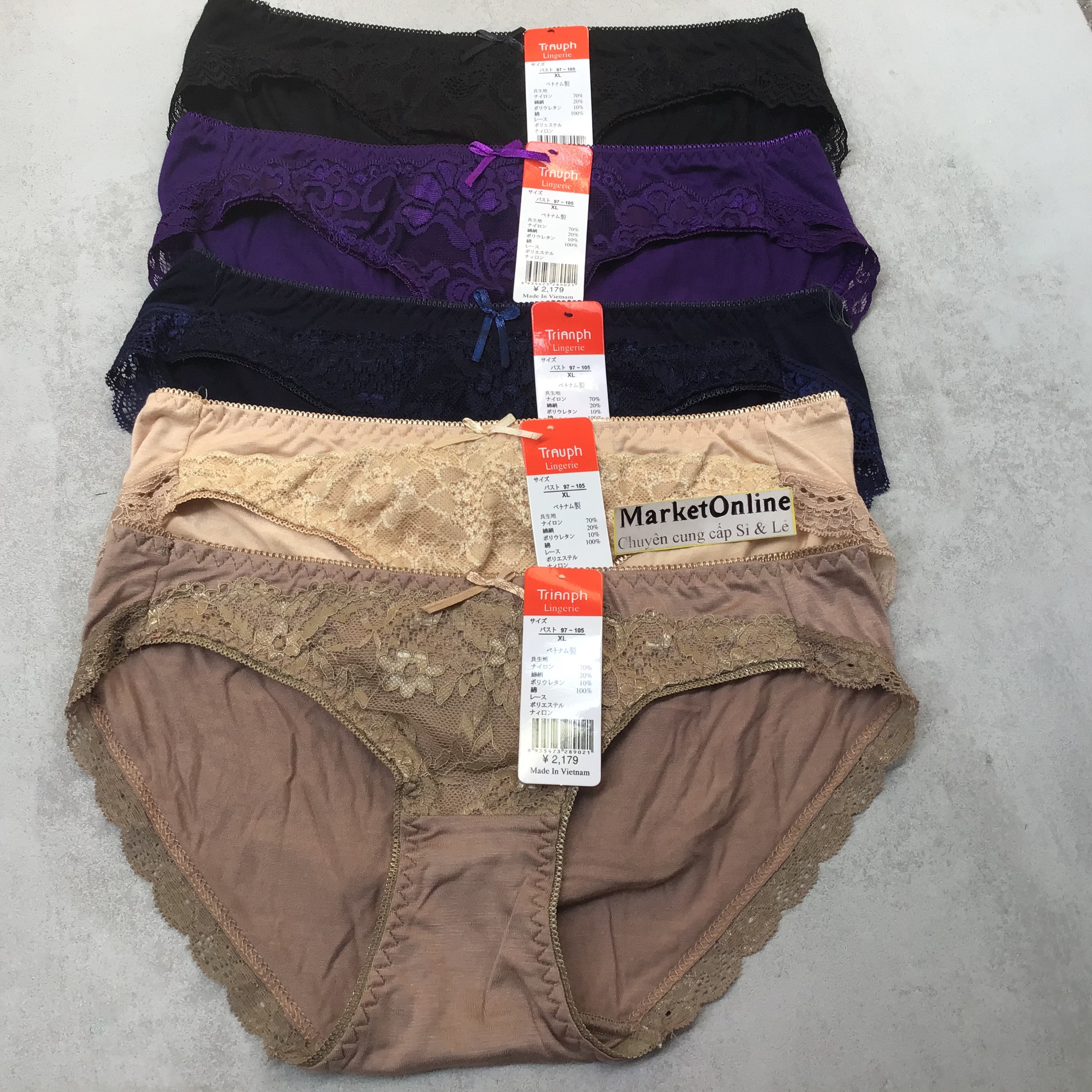 Set 10 Quần Lót Nữ Cotton Cao Cấp Phối Ren Mềm Mịn Form 35kg đến 65kg Chip Nữ Marketonline VN115