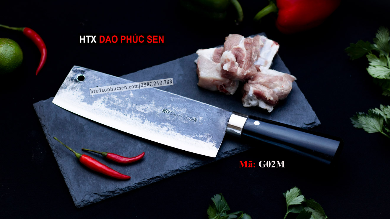 Dao thái 20cm nhíp xe cán gỗ G02M