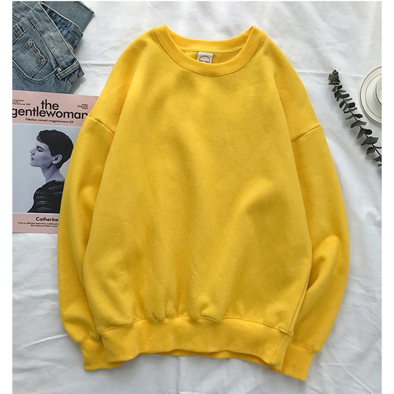 Áo Sweater Áo Thun Nỉ Trơn Cổ Tròn HARI1220
