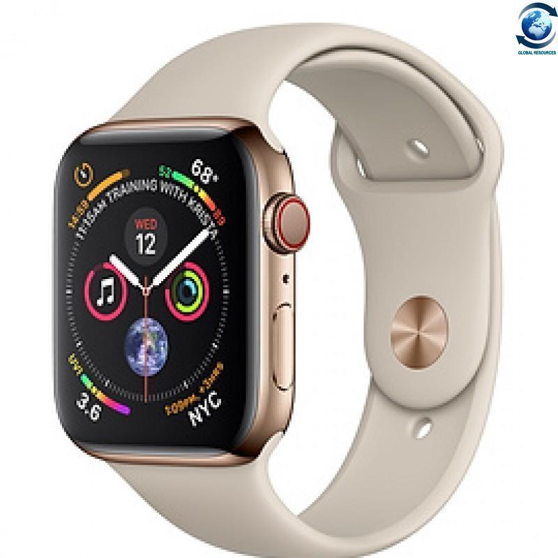 Apple Watch Series 4 GPS + Cellular 44mm, Gold Stainless Steel - Stone Sport Band