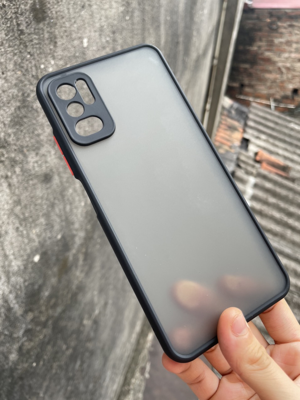 Ốp lưng nhám cho Xiaomi Redmi Note 10 5G chống sốc, bảo vệ Camera (đen)