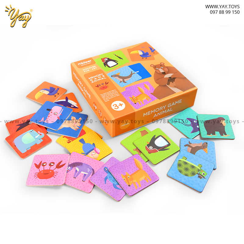 Trò chơi ghi nhớ cho bé 3+ Memory Game animal Mideer
