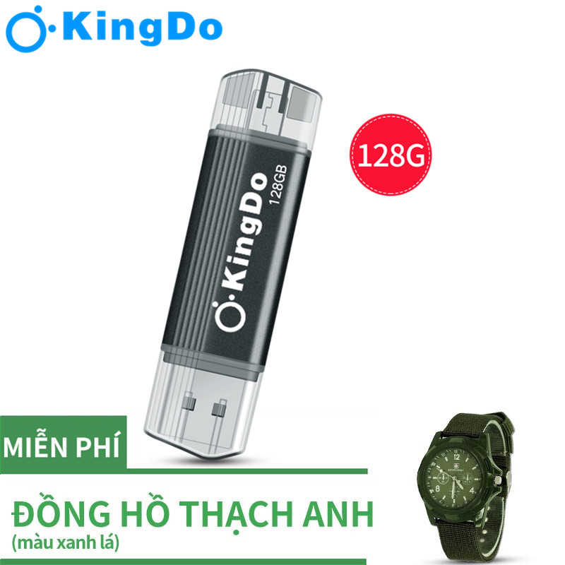 [Tặng kèm đồng hồ thạch anh miễn phí] Huyndai USB Flash Disk 128GB OTG Metal USB2.0 + Type C Pendrive Memory Stick