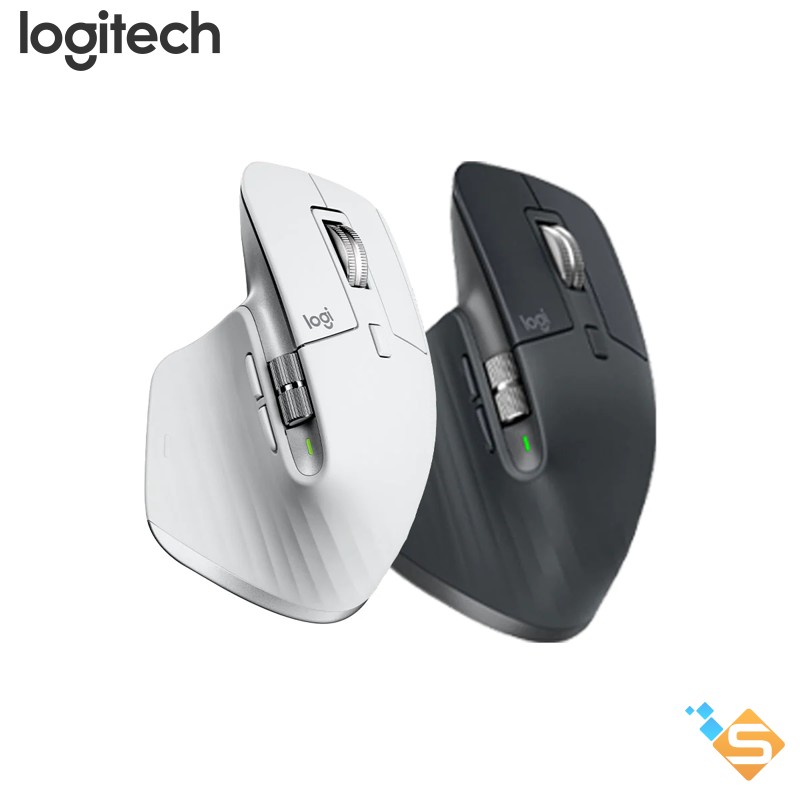 Chuột không dây logitech mx master 3s cao cấp dùng pin sạc siêu yên tĩnh - bảo hành chính hãng 1 năm