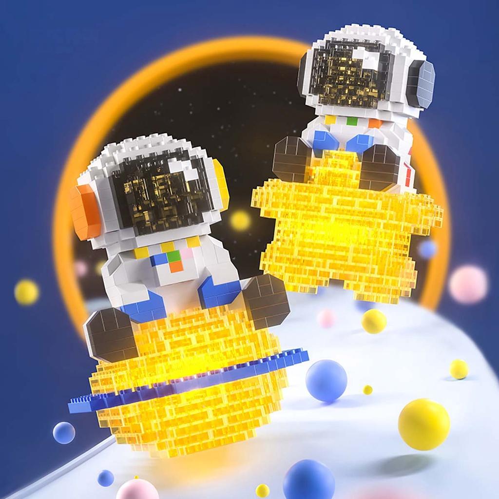 Bộ lắp ráp SPACE Phát Sáng - Đồ Chơi Lắp Ráp Mô Hình Phi Hành Gia Dễ Thương
