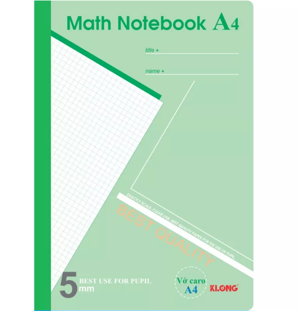 Sổ Caro A4 Math Notebook 200 trang Klong MS 298-SOKLONG
