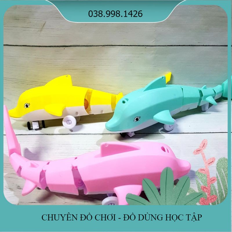 Đồ chơi cá heo chạy pin phát nhạc đèn, tự tránh vật cản _butmaydep