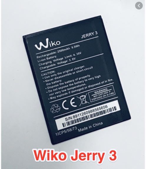 PIN WIKO JERRY 3 / SUNNY 4 PLUS / 2610 / 2500MAH ( LOẠI 1 BẢO HÀNH 6 THÁNG )