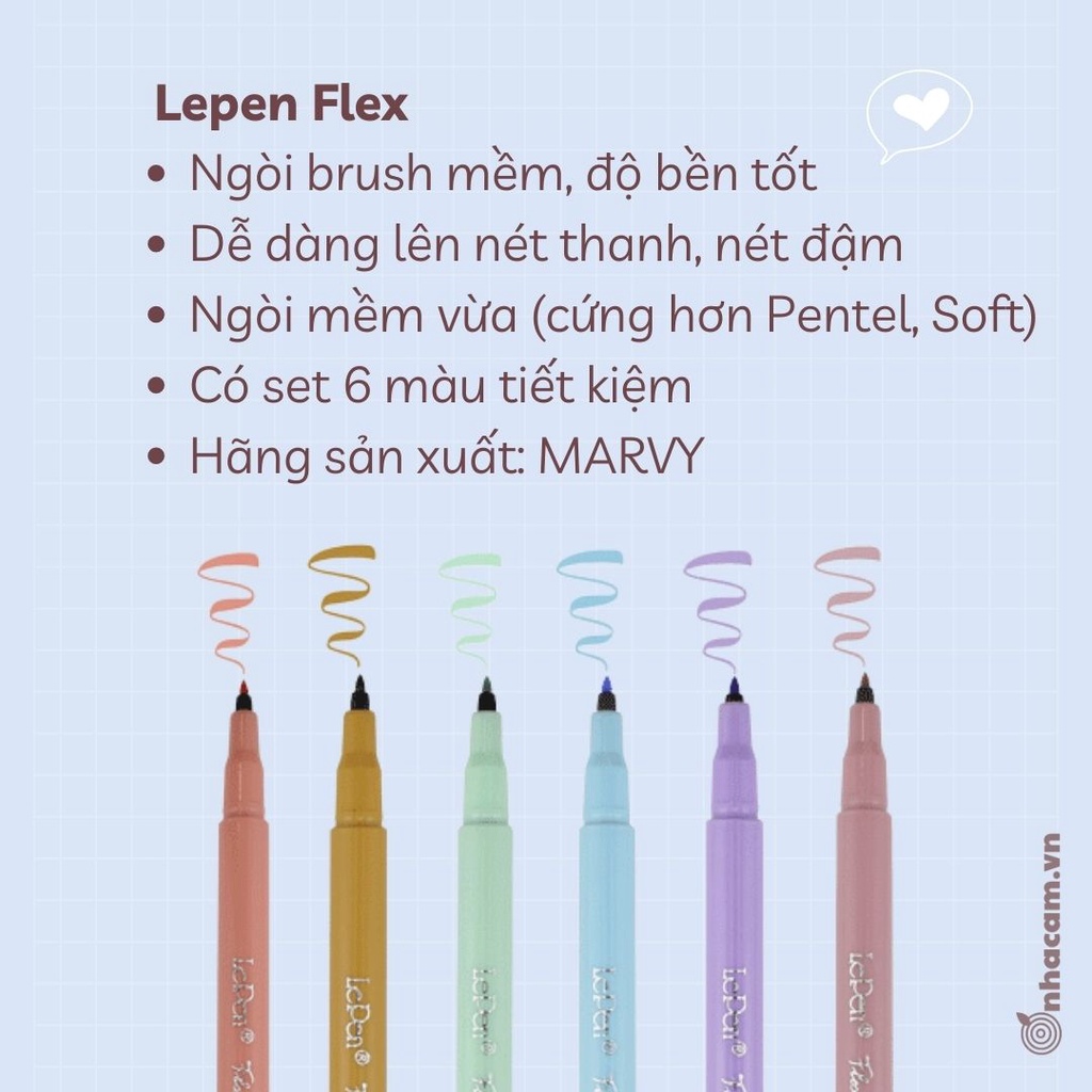 Bút Viết Thư Pháp Lepen Flex MARVY 4800 Nhà Cam