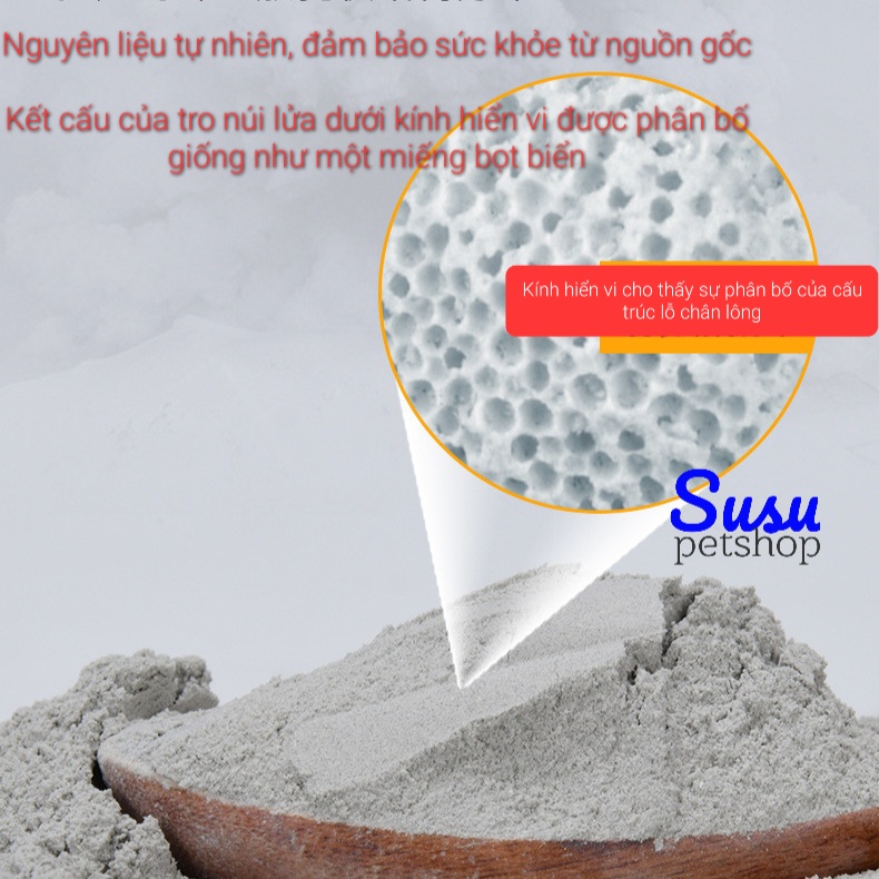 Cát tắm Tro Núi Lửa cho Chinchilla YEE - Túi 1kg