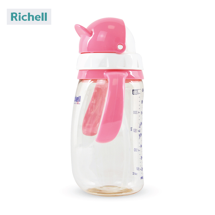 BÌNH ỐNG HÚT PPSU RICHELL (260ML-HỒNG)