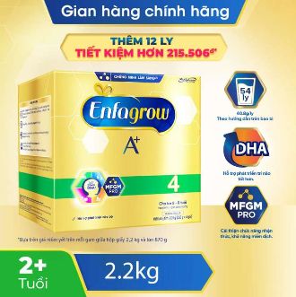 [Tặng 1 Bộ đồ ăn cá voi cho bé] Combo 2 hộp Sữa Bột Enfa A+ 4 BIB 2,2kg