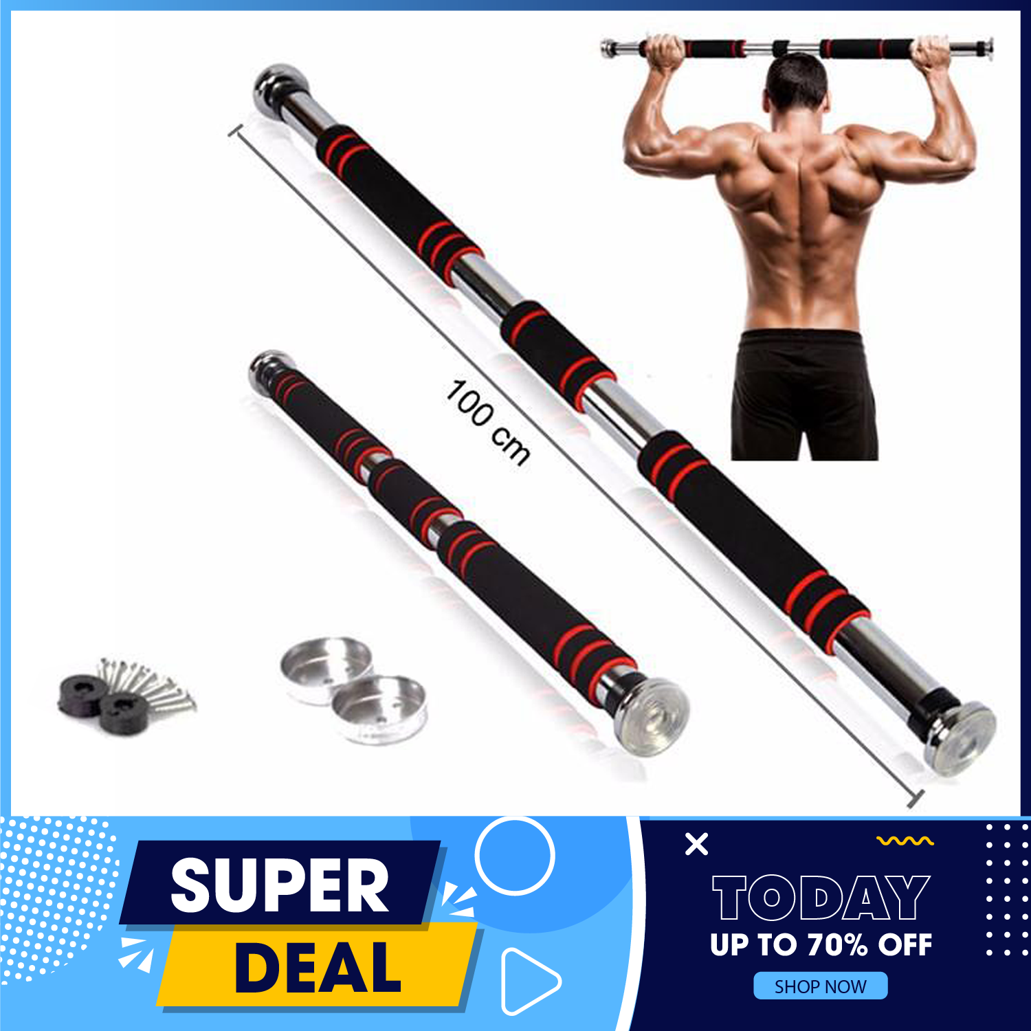 Xà đơn gắn cửa - xà đơn treo tường - xà đơn, xà đơn gắn cửa chiều dài có thể thay đổi, xà đơn treo tường 60 -100 cm , 80-130 cm - thế hệ mới 2021