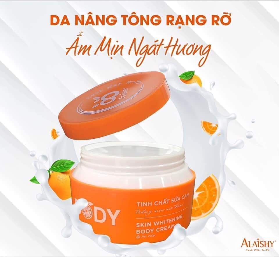 Body sữa cam alaishy vitamin c - tặng kèm kích trắng alaishy