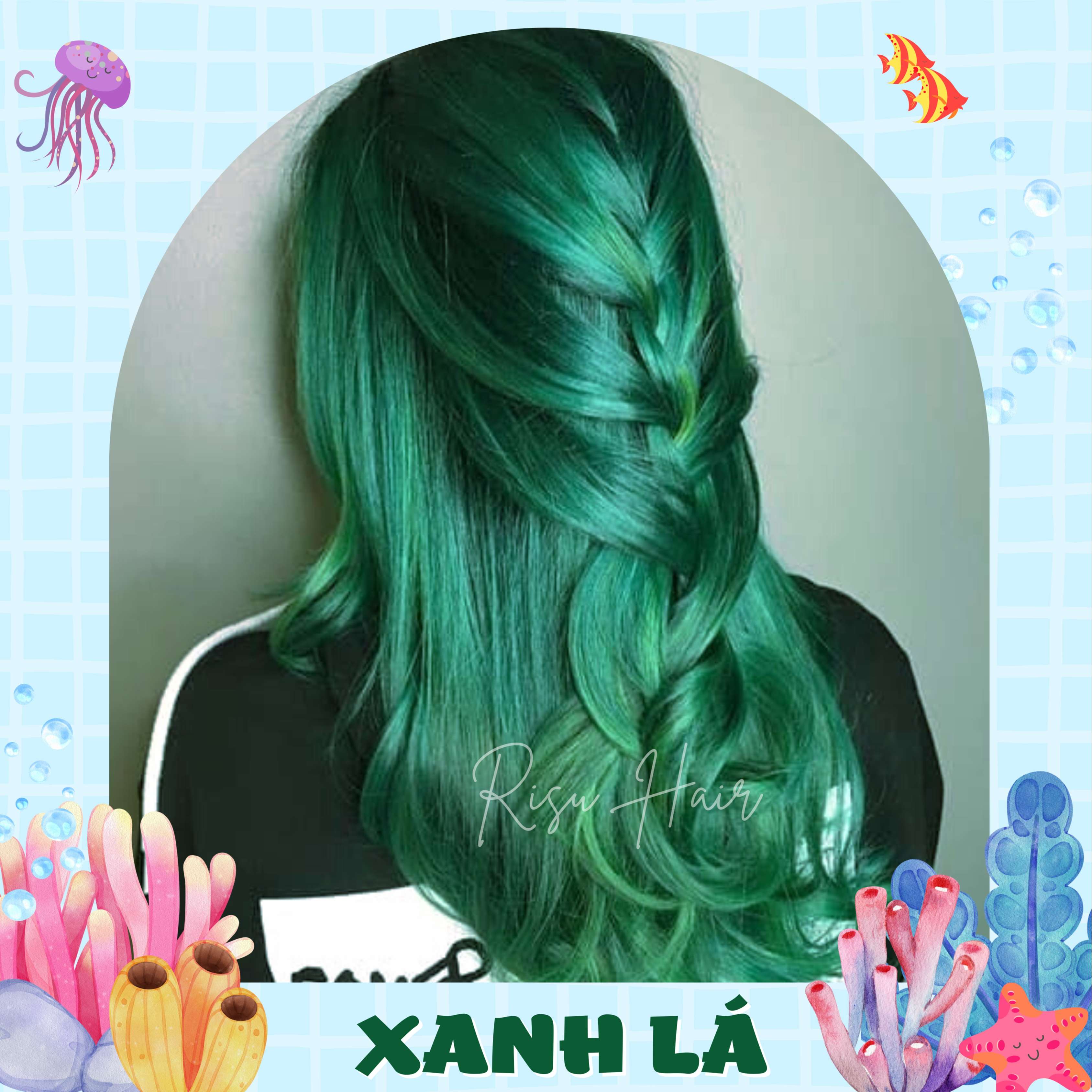 Thuốc Nhuộm Tóc Màu Xanh Lá - Risu Hair.