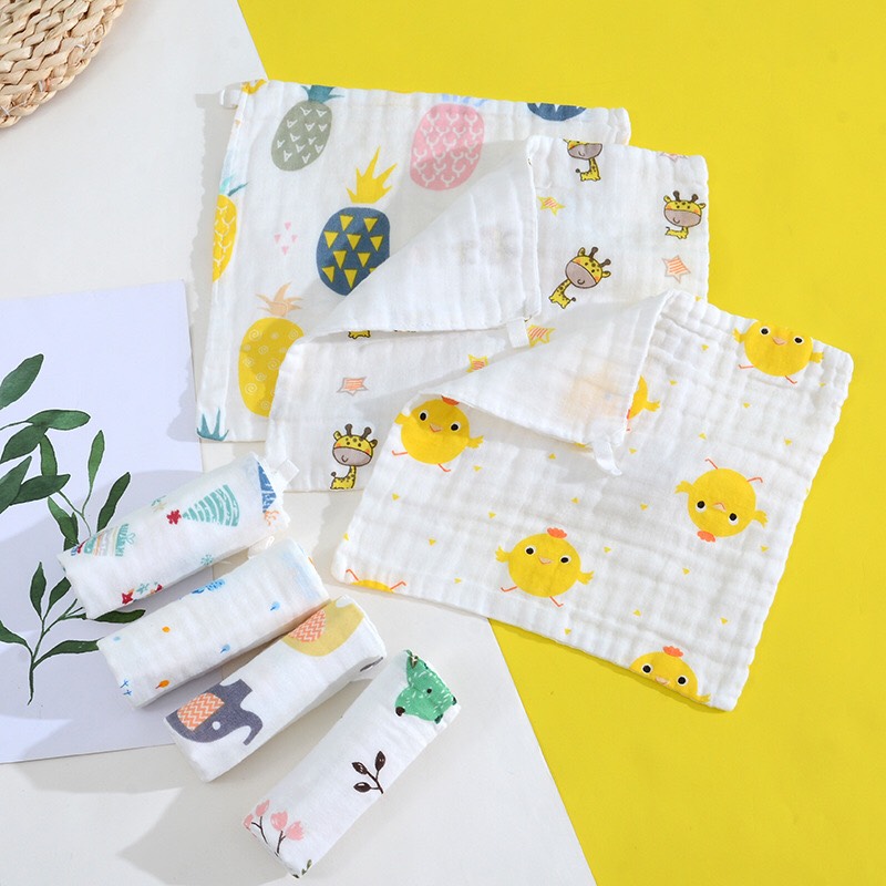 Khăn Mặt Xô 6 Lớp Rửa Mặt Cho Bé