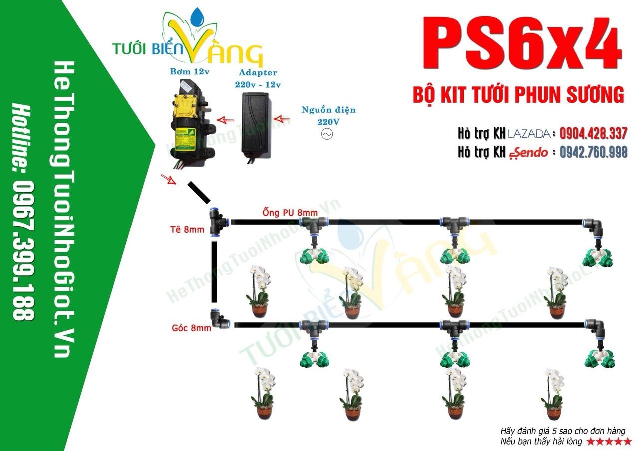 Bộ bơm phun sương 6 béc đầy đủ phụ kiện