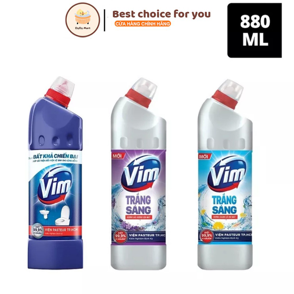 Nước Tẩy Bồn Cầu Vim Diệt Khuẩn (880ml/chai) - Xanh Biển