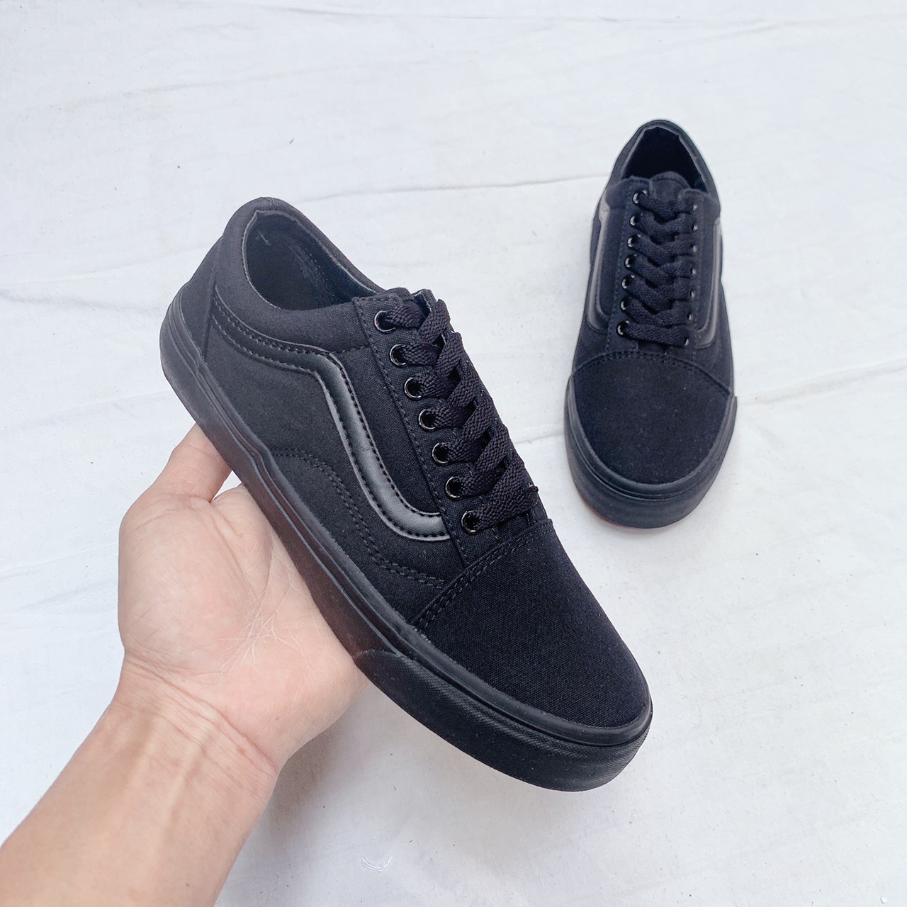 [Hoàn Tiền 15%]giày old skool đen full.Tặng tất,hộp,dây