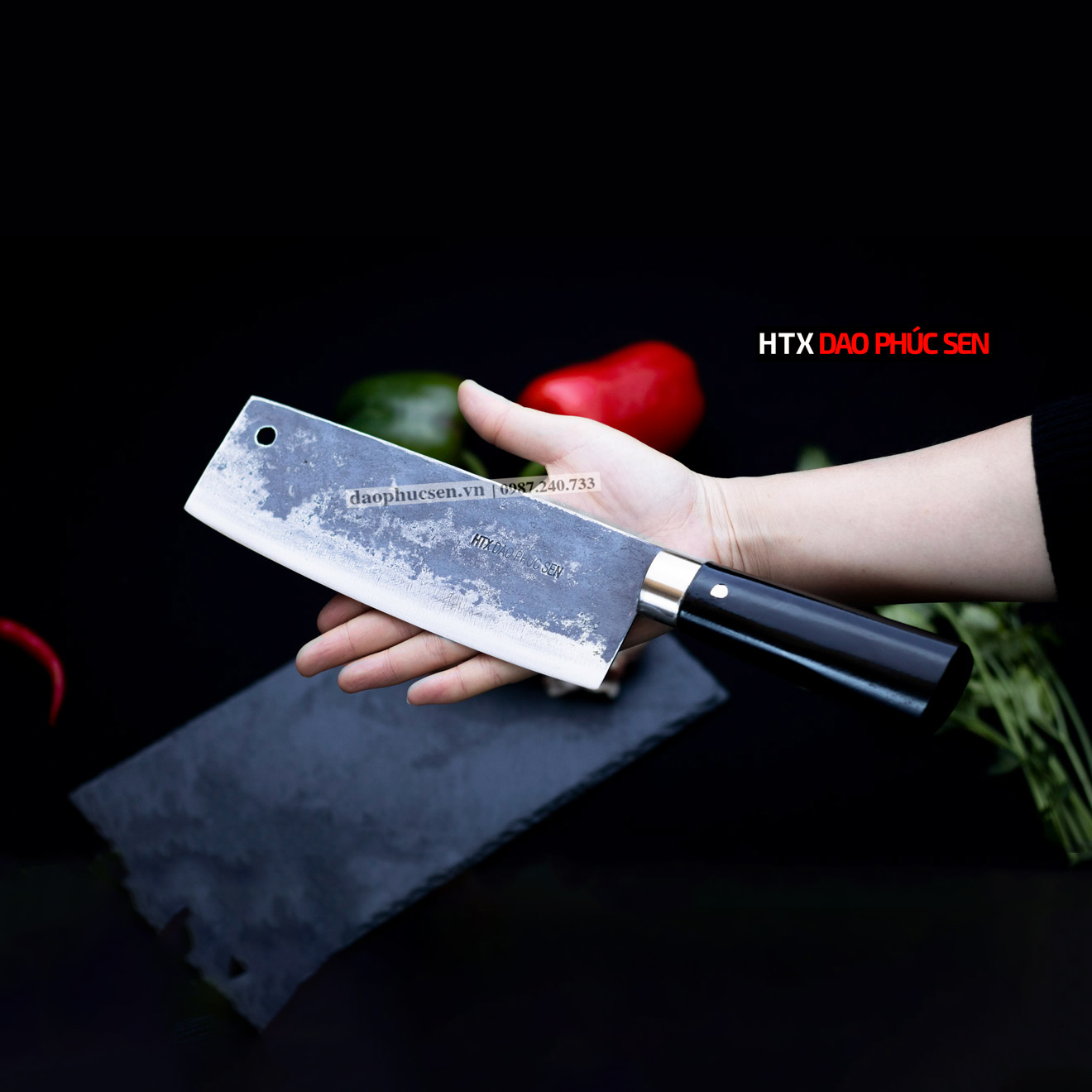 Dao thái 20cm nhíp xe cán gỗ G02M