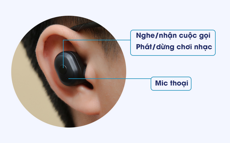 Tai nghe Bluetooth True Wireless Mozard DS635-WB Đen