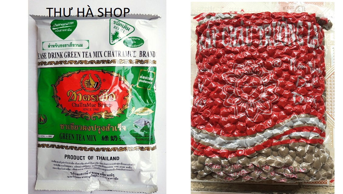 (FREESHIP Từ 50k) COMBO 01 Gói trà xanh Thái Lan 200g + 01 Gói trân châu đen Trường Lạc 1Kg