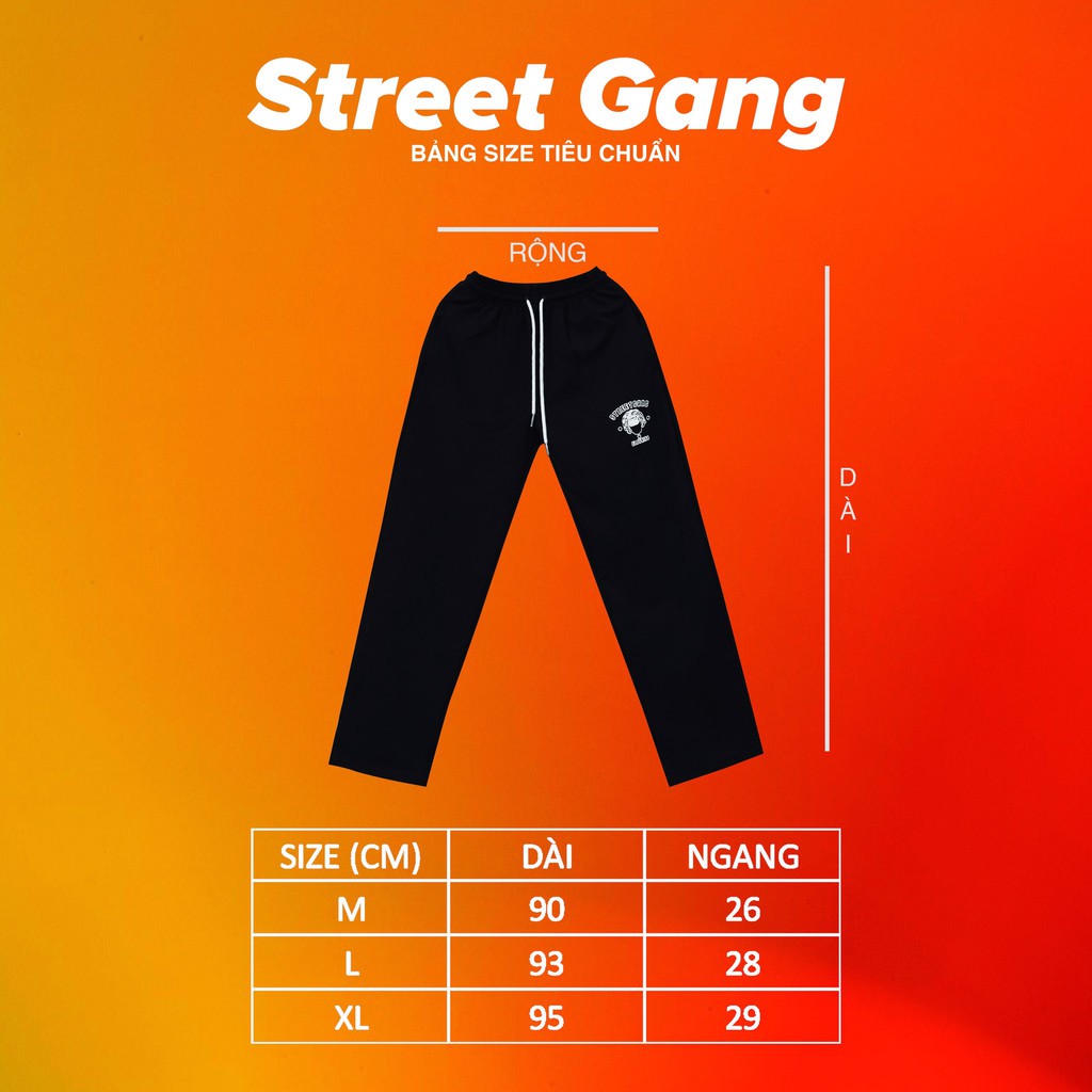 Quần dài basic logo - Đen - Street Gang