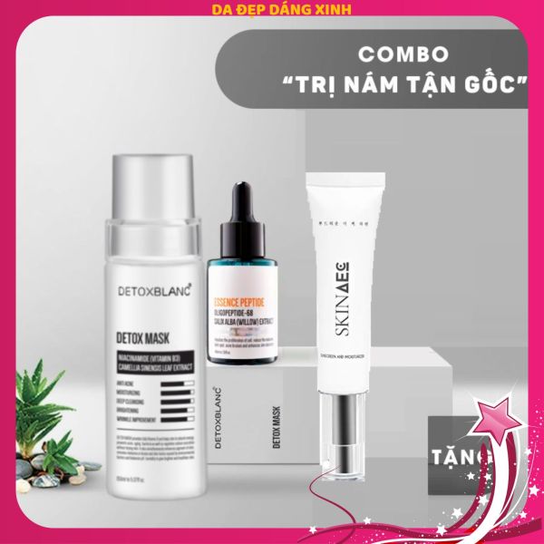 Bộ đôi xóa nám tàn nhàng dưỡng trắng mịn da Detox BlanC tặng KEM chống nắng dưỡng ẩm skin aec 30ml giá rẻ