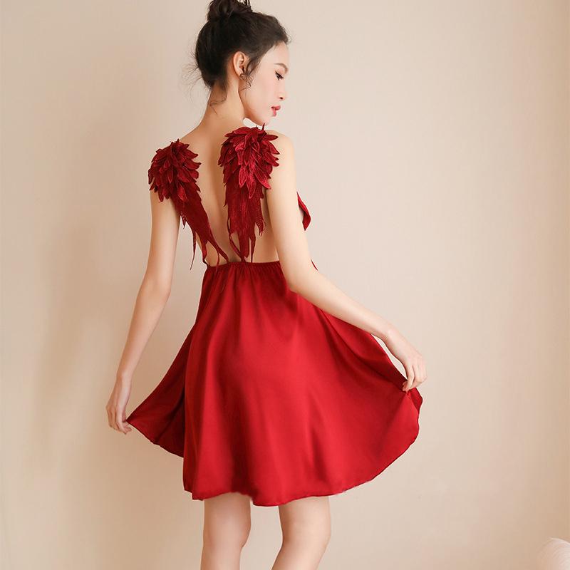 Silk nightgown fairy wings