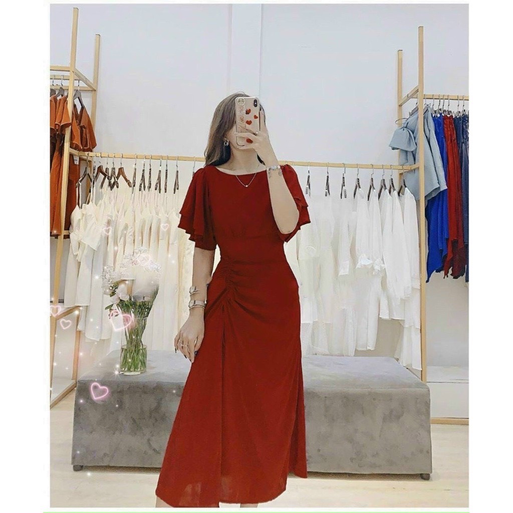 [HCM]ĐẦM SUÔNG NỮ PHỐI NHÚN EO MAXXI THỜI TRANG DỰ TIỆC SANG CHẢNH GLADYS
