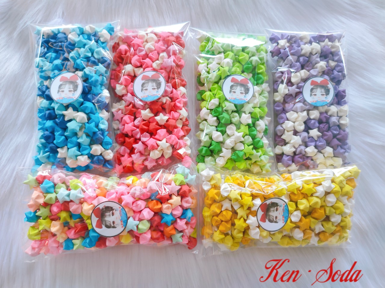 Set 100, Set 250, Set 500 ngôi sao giấy gấp sẳn
