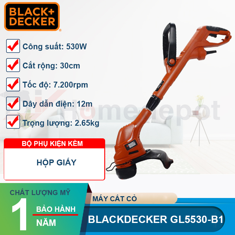 Máy cắt cỏ cầm tay 550w black and decker gl5530 - hàng chính hãng