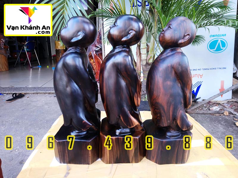 Tượng Chú Tiểu Tùy Duyên An Nhiên - Tượng Phong Thủy - Trang Trí Nhà Cửa Decor - Quà Tặng Để Bàn Làm Việc - Tượng Gỗ Đẹp - Pháp Duyên Shop